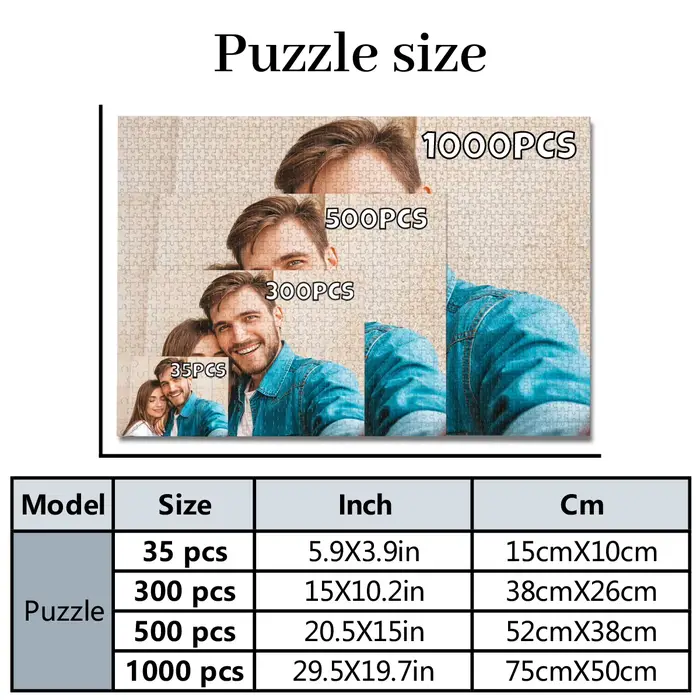 Puzzle Photo personnalisé, cadre Photo de fête, comme cadeau de souvenir Unique pour la famille et les amis, 35/300/500/1068 pièces