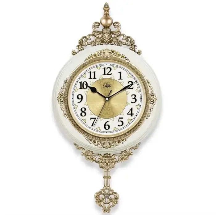 Style européen rétro horloge murale montre salon muet pendule