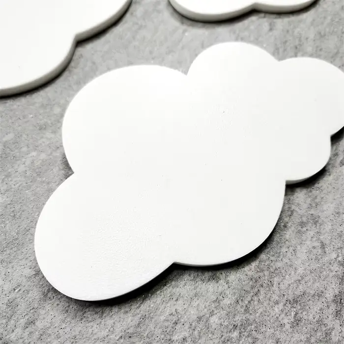 Lot de 3 décorations murales nuages en bois, collection logo nuage, style moderne/bohème, autocollan