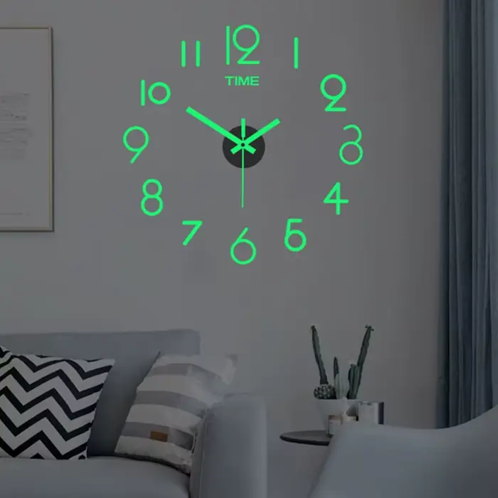 Reloj de pared Horloge murale lumineuse bricolage montre à Quartz horloges acrylique miroir autocollants Horloge murale décoration murale décoration de la maison chaude