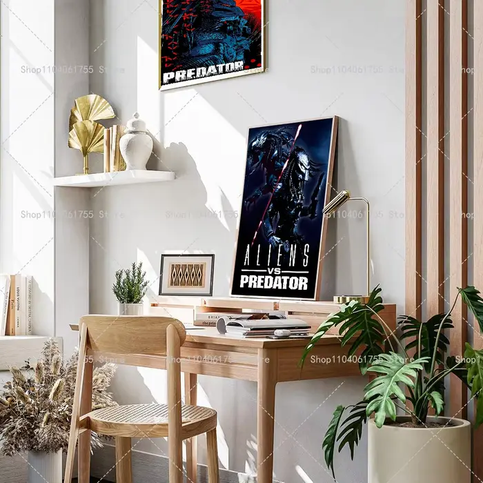 Affiche de film d'horreur classique Predator, autocollant en papier auto-adhésif, art étanche, café, bar, décoration murale de chambre, 1 pièce