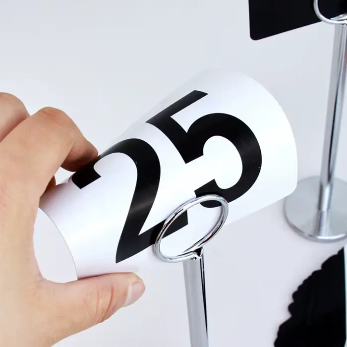 Numéros de Table blancs en PVC, signes de mariage, Restaurant, café, Bar, cartes de sièges, Identification facile pour carte de Table de Restaurant en Pvc, 1-100