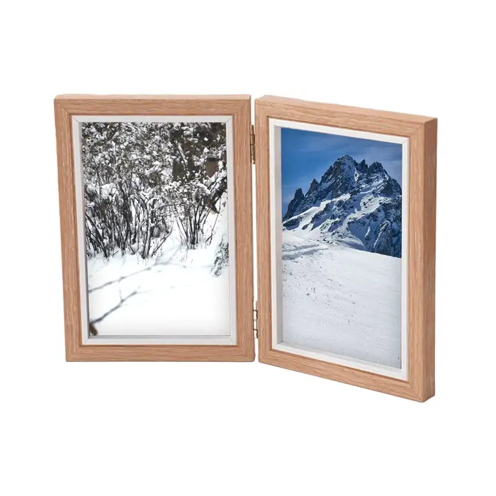 Cadre Photo à charnière pliable en bois, 4x6, Collage de photos familiales pour entrée, couloir, tab