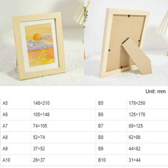 Cadre photo simple et coloré multi-tailles pour dessins