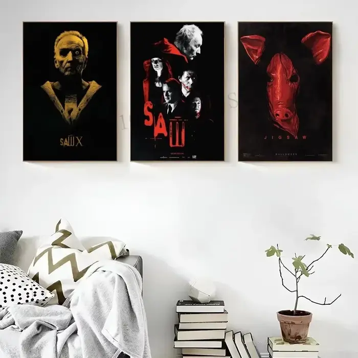 H-film d'horreur scie esthétique toile peinture affiche mur Art photo chambre décoration