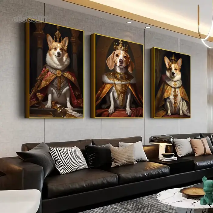 Peinture sur toile d'art de portrait de chien d'animal