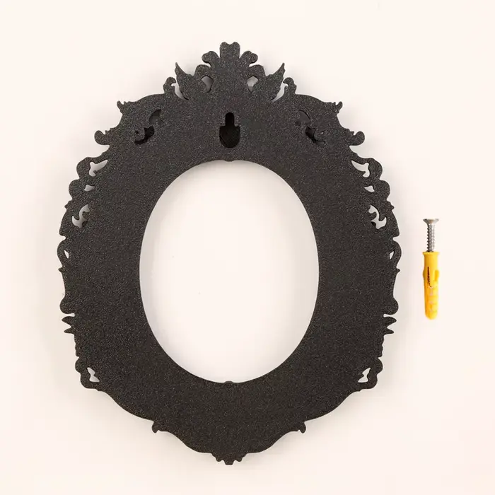 Cadre photo ovale sculpté gothique sombre transfrontalier pour décoration murale rétro à domicile
