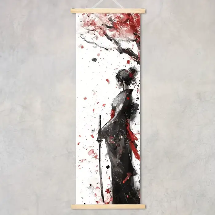 Affiche murale japonaise en bois