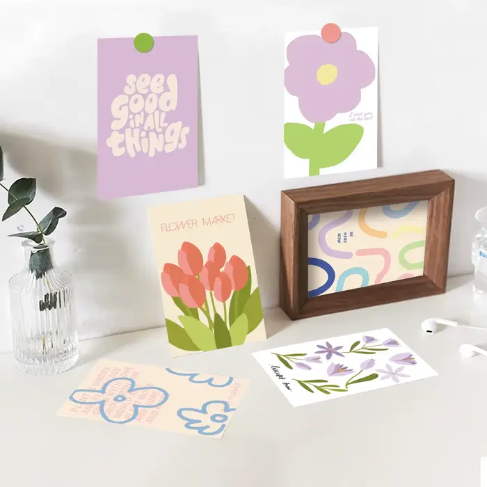 Affiches de Collage esthétique tendance pour filles, ensemble de petites cartes postales, Kit de Collage d'art mural Preppy esthétique pour femmes, décoration de salle de maison, 30 pièces