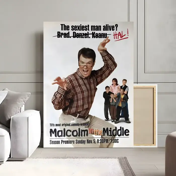 TV Malcolm au milieu peinture calligraphie toile affiche: sans plis imperméable Durable tous les esp