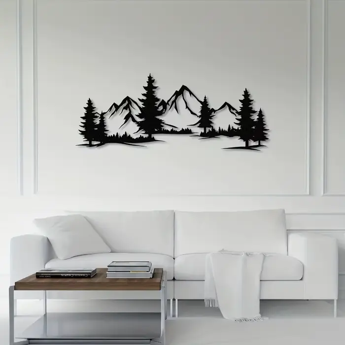 Art mural en métal Woodland Mountain