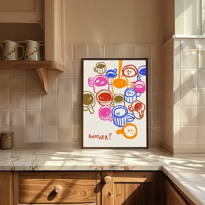 Affiche imprimée de cuisine rétro