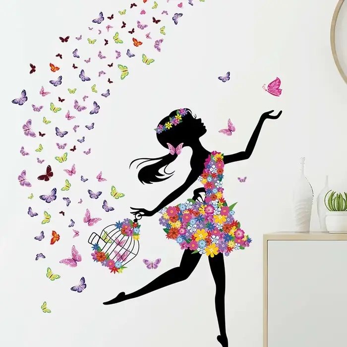 Autocollants Muraux Papillon pour Chambre d'Enfant Fille