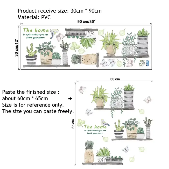 Autocollant Mural de Style peinture de plantes en pot