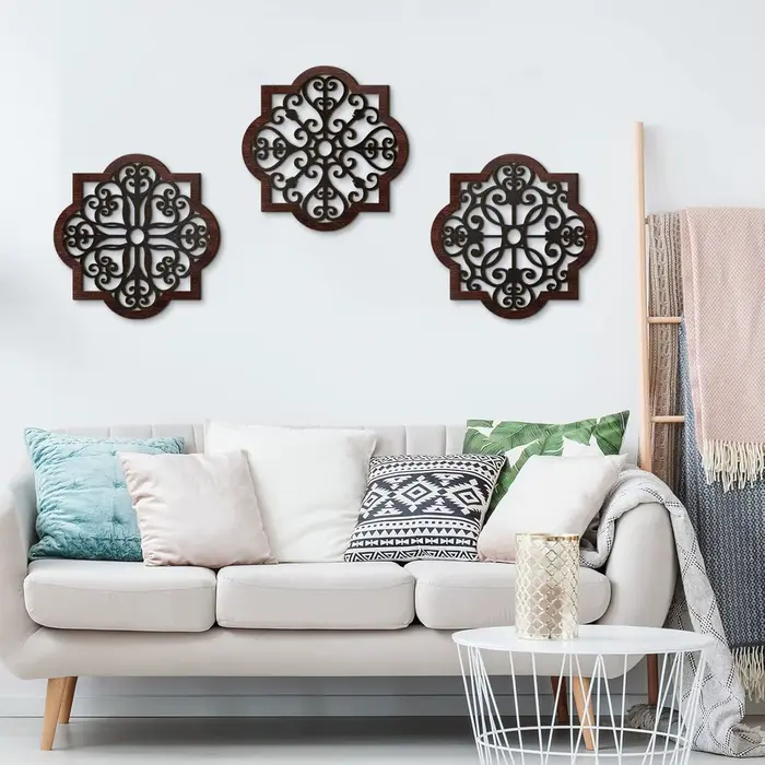 Décoration murale rustique en bois épais