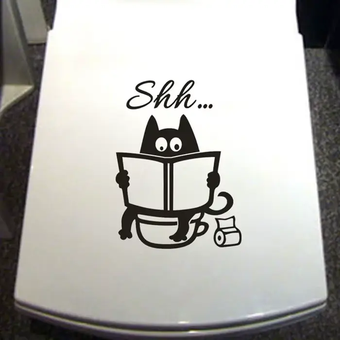 Créatif et amusant Shh... Autocollant mural pour toilettes