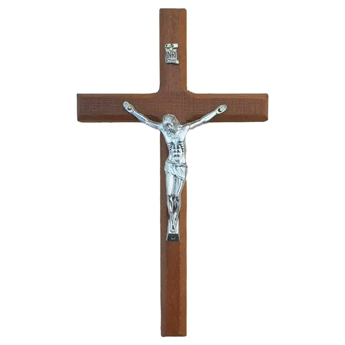 Croix catholique en bois de 7.8 pouces, décoration murale, croix en bois artisanale pour la maison, 