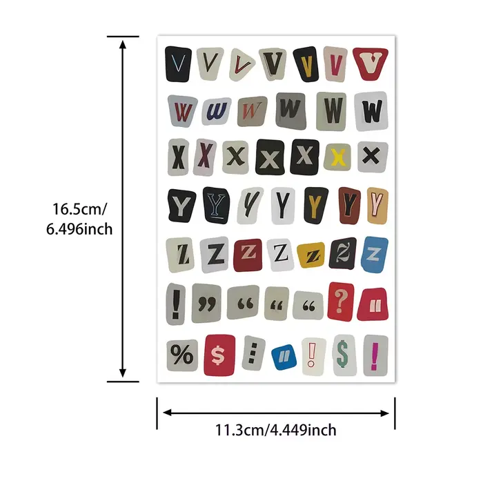 Autocollants de lettres de l'alphabet vintage