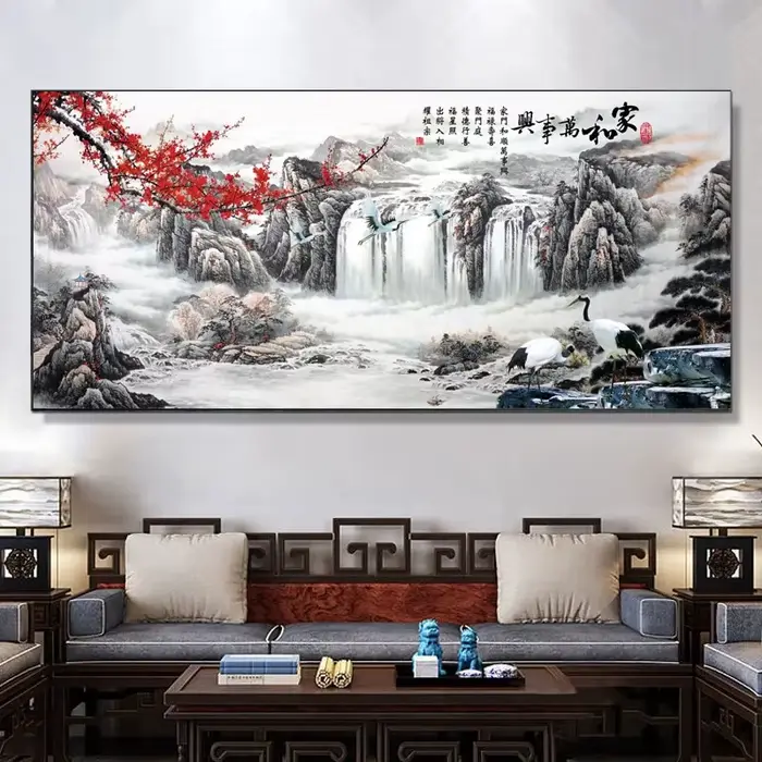 Peinture d'art de paysage de style chinois Wanshixing