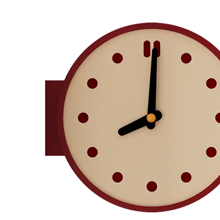 Horloge murale d'angle