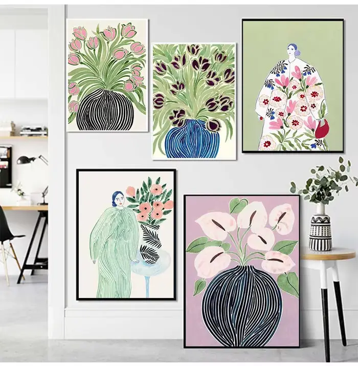 Affiche abstraite de violettes de tulipe