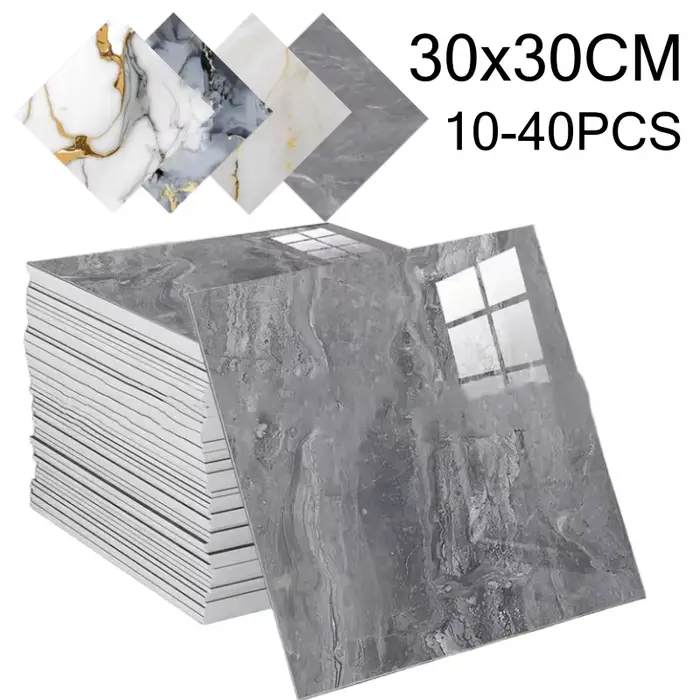 Décoration murale 3D auto-adhésive, carrelage d'imitation 30x30cm, autocollant mural pour salle de bains, papier peint imperméable et résistant à l'humidité en marbre pour cuisine