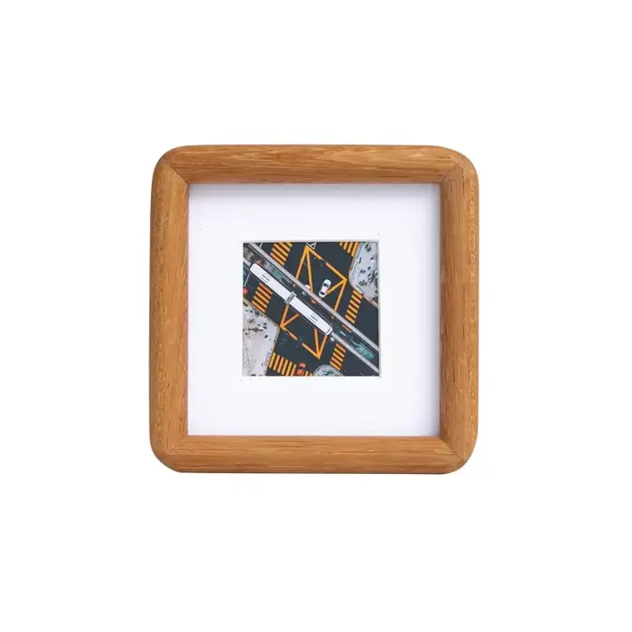 Support de cadre Photo d'angle rond en bois massif