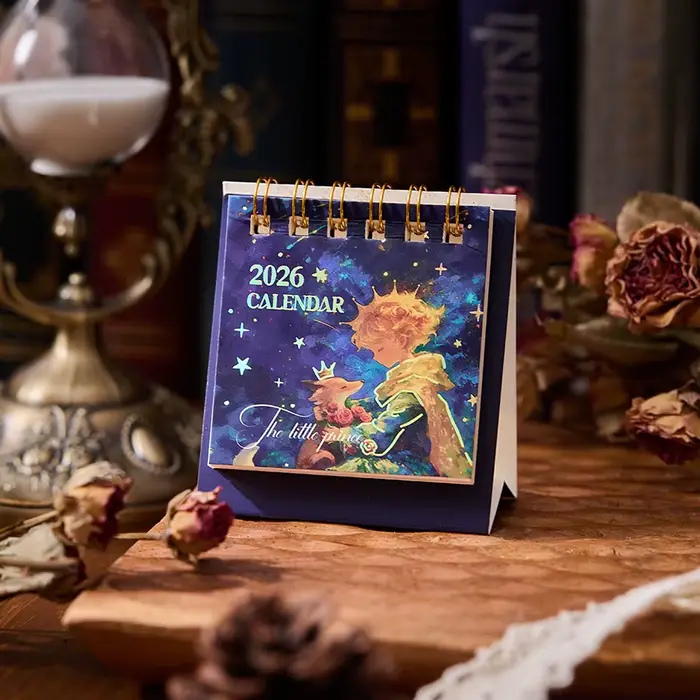 Mini calendrier de bureau bronzant série Prince, Portable, ornements de bureau, Plan d'enregistremen