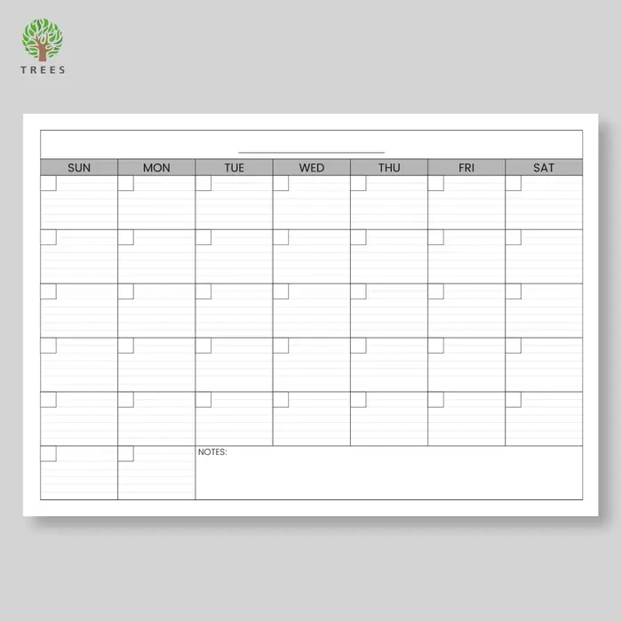 Planificateur mensuel grand format, tableau de planification mural non daté, plans quotidiens pour c