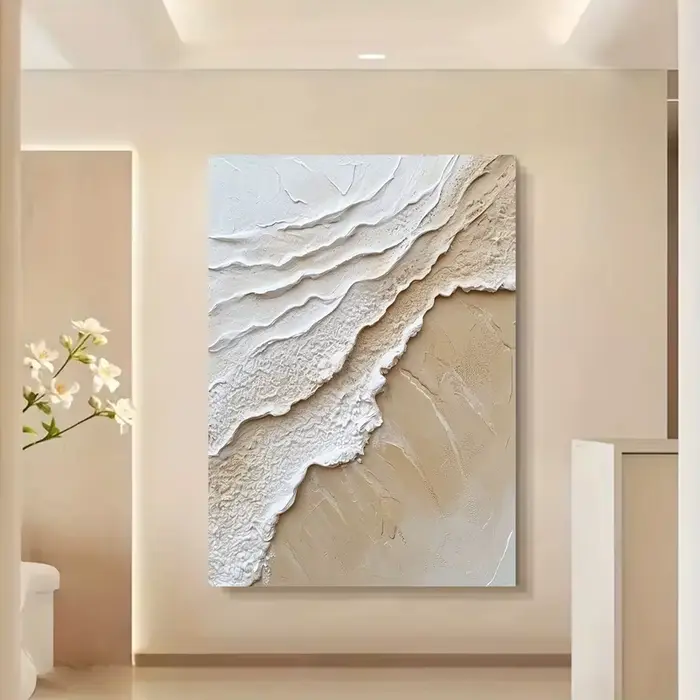 Peinture abstraite sur toile de vagues d'océan modernes