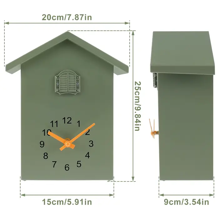 Horloge murale coucou avec maison d'oiseau Chimer