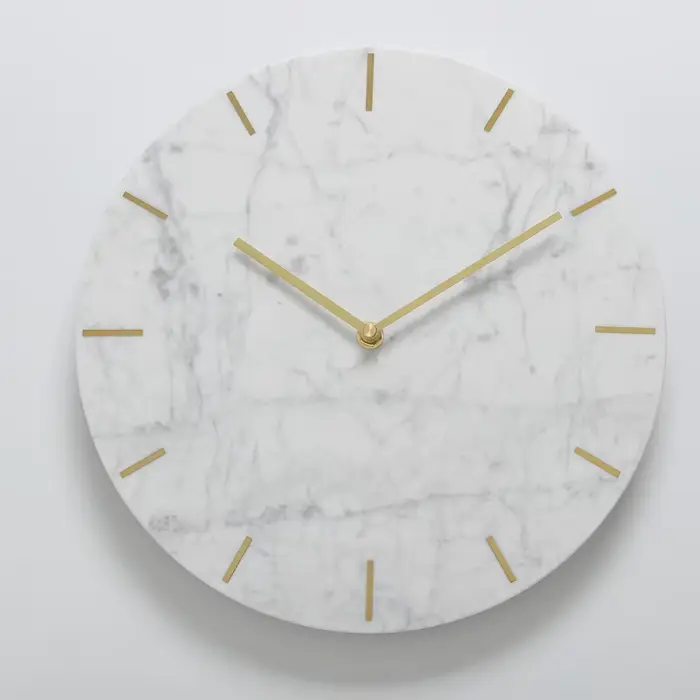 Grande horloge murale nordique en marbre naturel