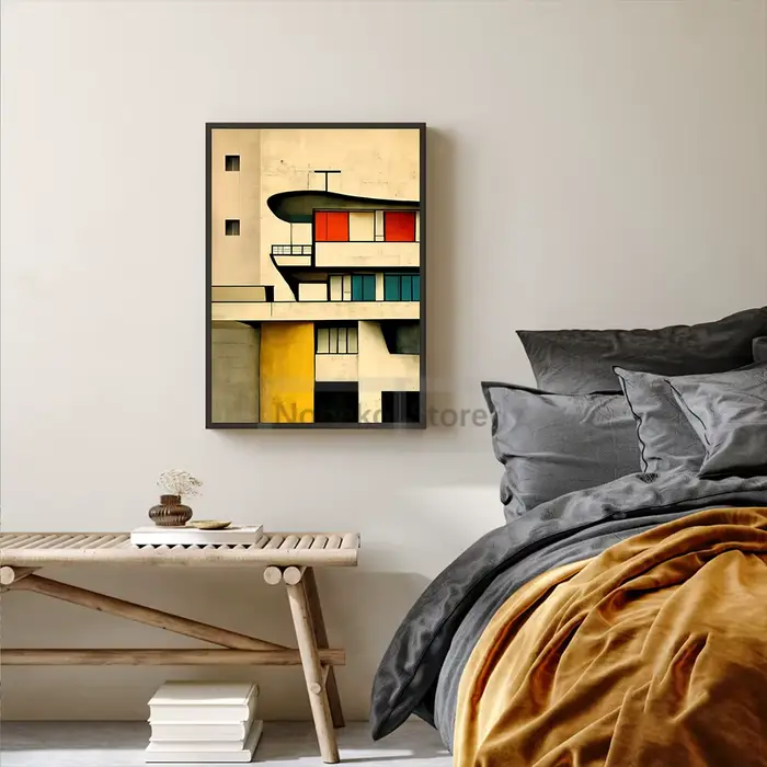 Affiche d'architecture abstraite d'inspiration Le Corbusier