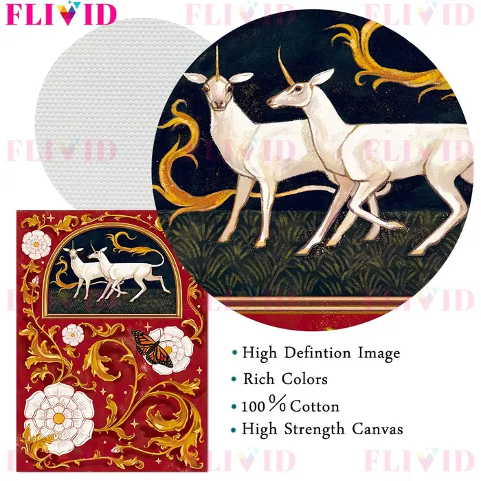 Licorne cheval médiéval Wicca lune sorcière mur Art toile peinture décor affiche et impressions pour salon Art