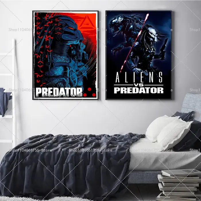 Affiche de film d'horreur classique Predator, autocollant en papier auto-adhésif, art étanche, café, bar, décoration murale de chambre, 1 pièce