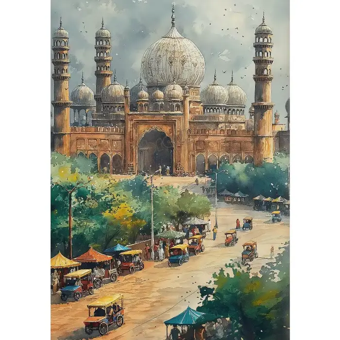 Affiche de voyage sur toile, paysage urbain pakistanais, Karachi, Lahore, vie quotidienne, marché, v