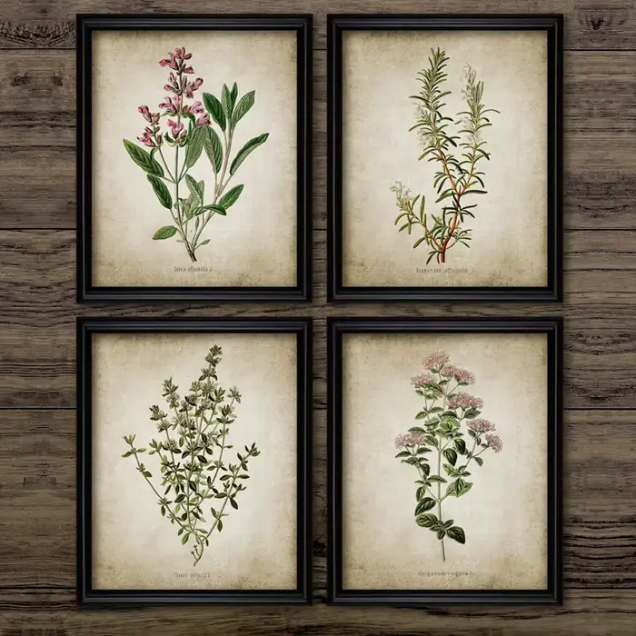 Affiche et imprimés sur toile d'art d'herbes Vintage