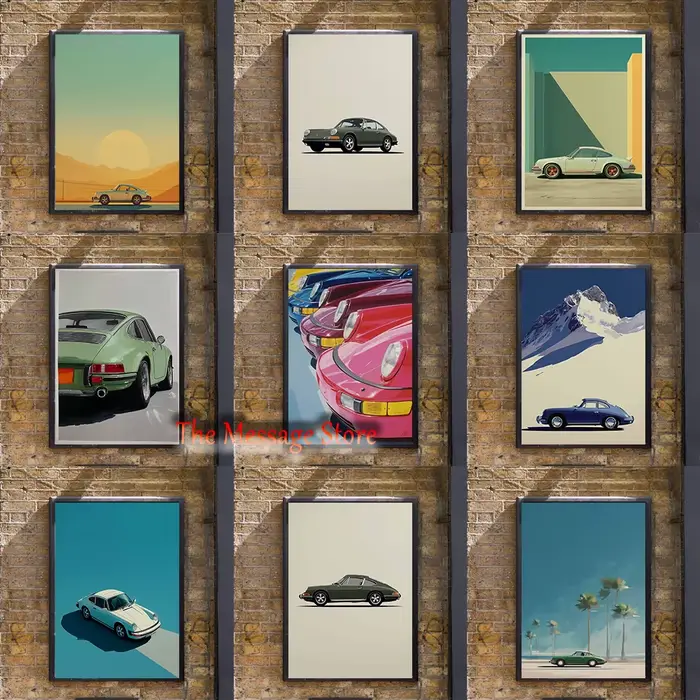 Peinture sur toile de voiture de sport vintage