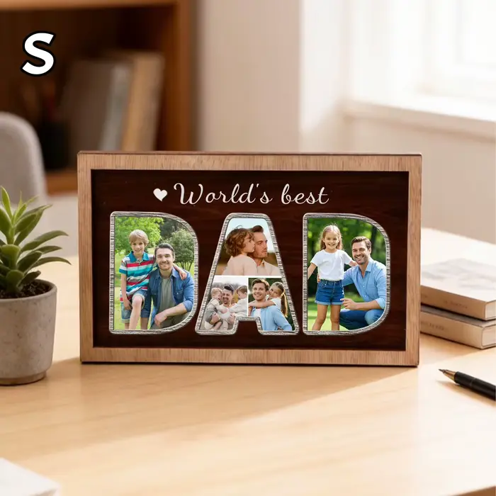 Cadre photo personnalisé pour papa, décoration de bureau personnalisée avec photo et texte, affichag