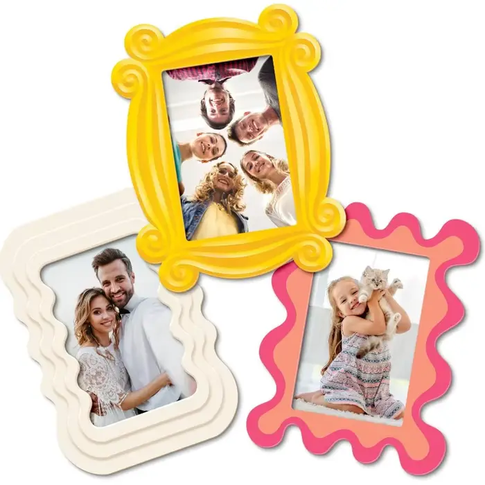 Lot de 3 cadres photo magnétiques - Aimants amusants pour réfrigérateur de 4 x 6 pouces, parfaits po