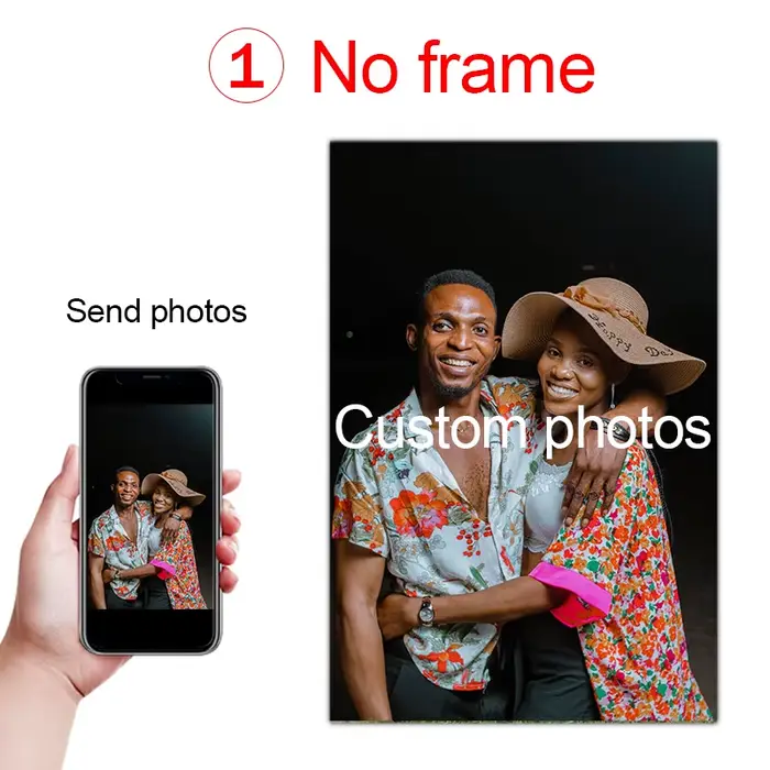 Affiche photo personnalisée avec cadre DIY ou sans cadre pour la décoration de la pièce, envoyer une