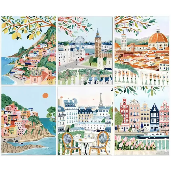 SDOYUNO – peinture par numéros, paysage de ville méditerranéenne, peinture acrylique, kits de dessin par numéros, décorations murales pour la maison, cadeau à faire soi-même