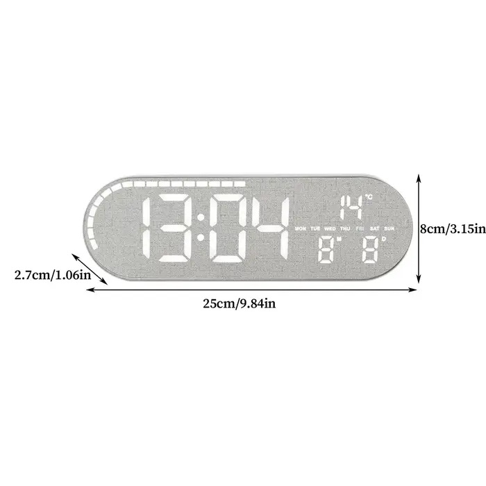 Horloge murale numérique avec affichage de la température et de la date