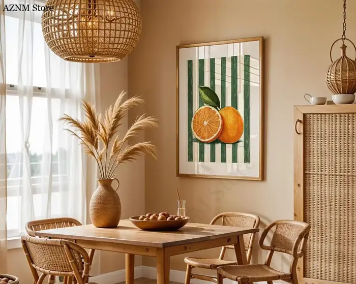 Décoration murale orange