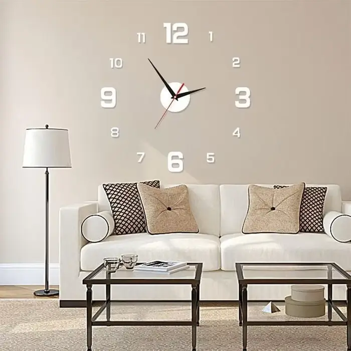 Horloge murale 3D lumineuse sans cadre