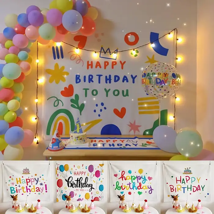 Tapisserie murale mignonne pour anniversaire