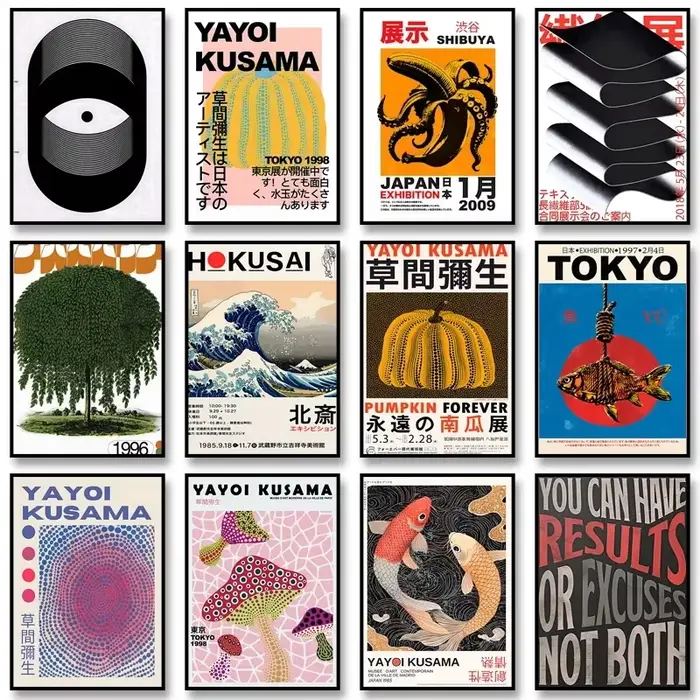 Affiche classique d'art japonais Vintage, peinture sur toile abstraite imprimée, tableau d'art mural pour salon, décoration de maison, cadeau