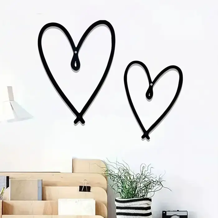 Décoration murale en métal en forme de cœur