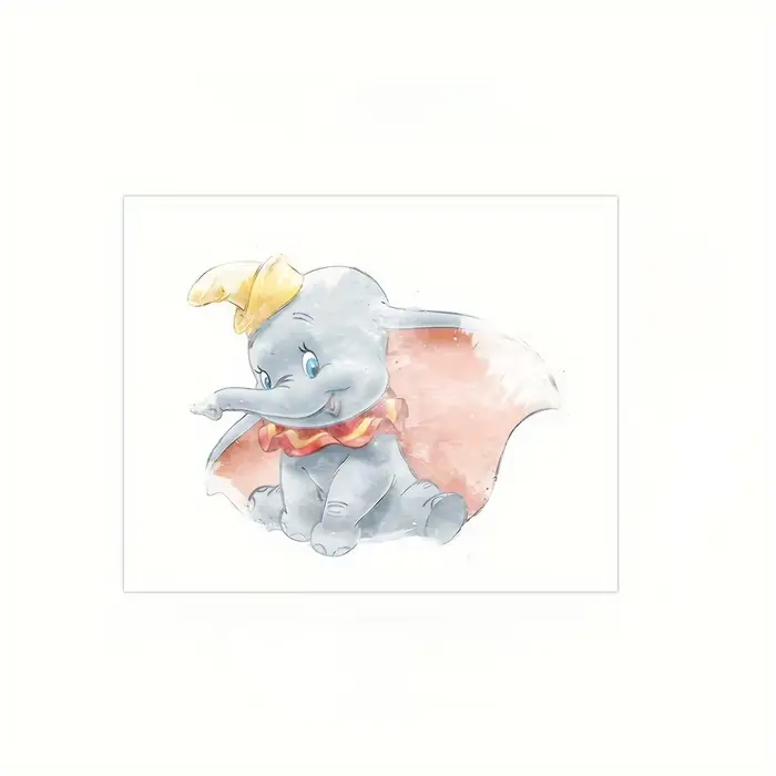 Affiches d'art Dumbo, impression aquarelle, dessin animé, bébé éléphant, citation Dumbo, peinture su