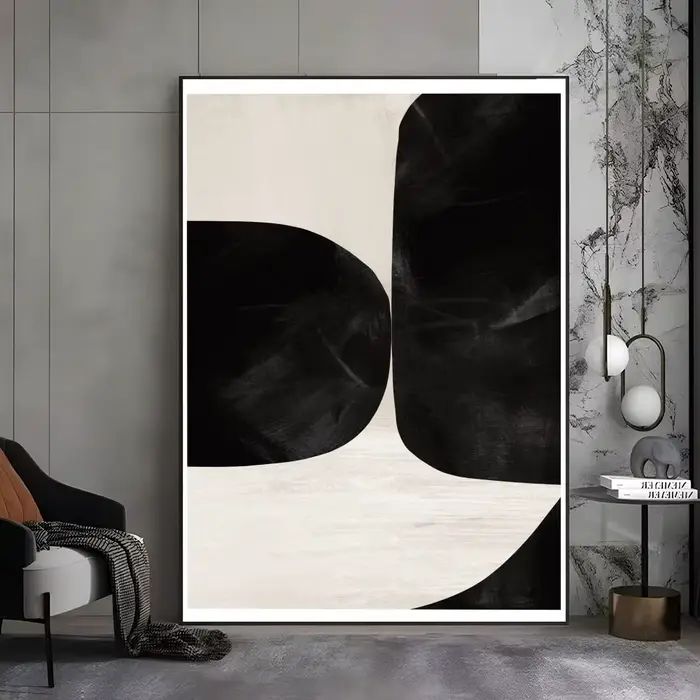 Affiche de ligne noire et blanche, autocollant Wallart fantaisie pour salon, Bar, peinture esthétiqu